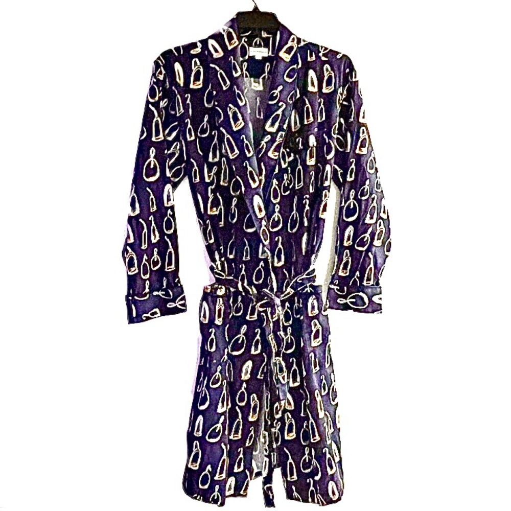 Maus & Hoffman Men's Horse Stirrup Equestrian  Cotton Robe